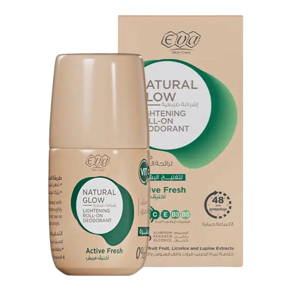 Eva Natural Glow Lightening Roll On Deodorant - Active Fresh - 60 Gm