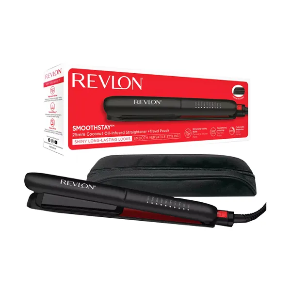 Revlon Smoothstay Coconut Oil Straightener With Pouch